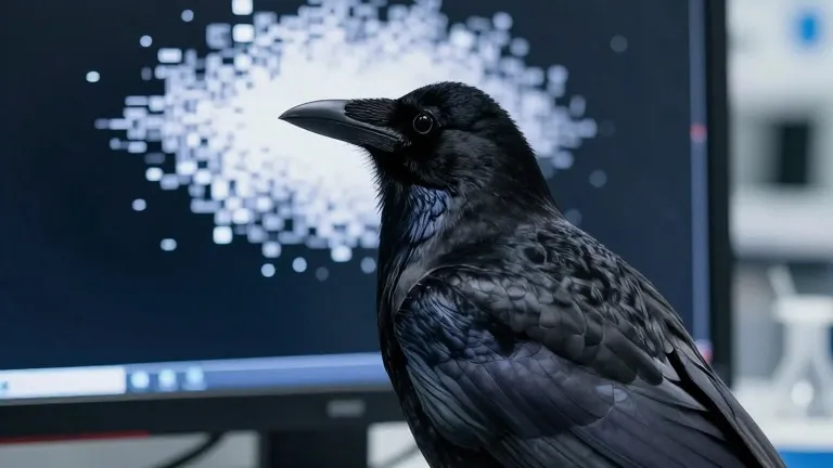 Illustration for: Andreas Nieder's crows process visual evidence at double primate speed